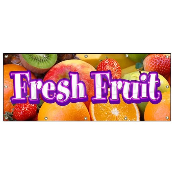 Signmission FRESH FRUIT BANNER SIGN stand market store tropical produce farm stand B-120 Fresh Fruit - main